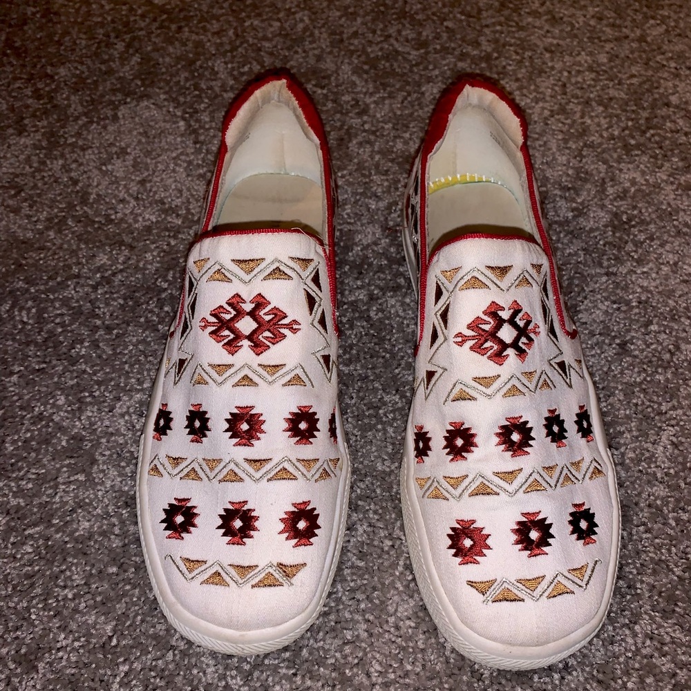 Luxury Rebel white slip on sneakers size 7